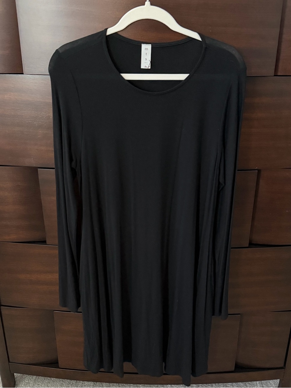 LIKE NEW MTS Bamboo Long Sleeve Swing Dress | Black | L